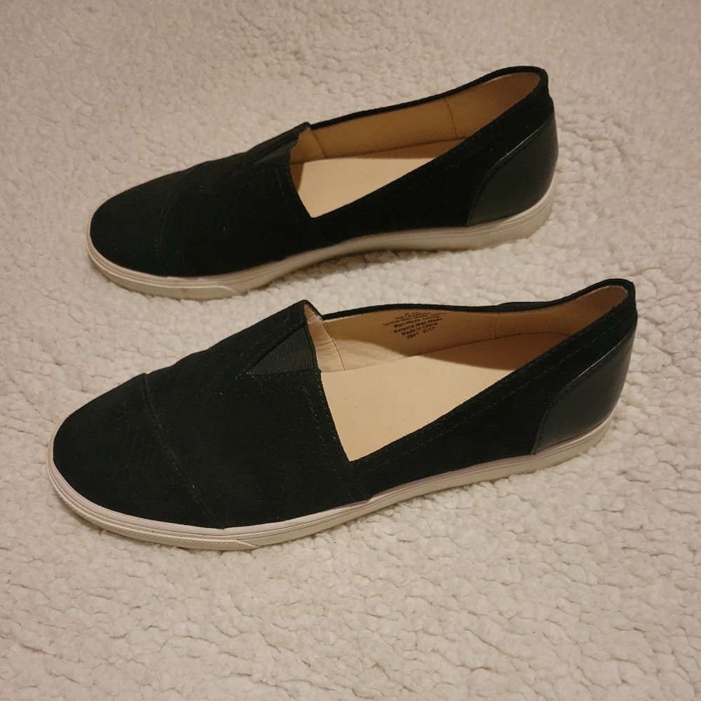 WOMENS NINE WEST SUEDE BOMDIA PLATFORM SHOES BLACK SIZE 8 - Picture 2 of 11